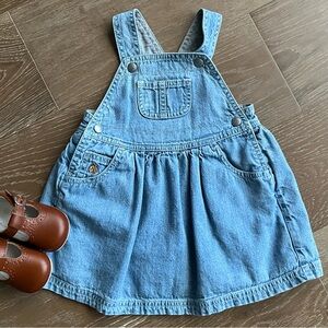 Baby Gap Vintage Denim Blue Baby Girl Kids Overall Dress Size 6-12 Months